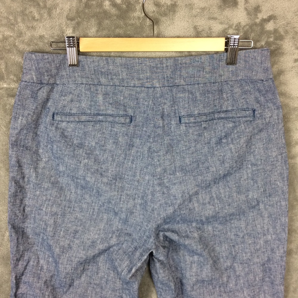 Ann Taylor Linen Dress Pants Womens 12 Blue Classic Career Preppy Teacher - Picture 13 of 16